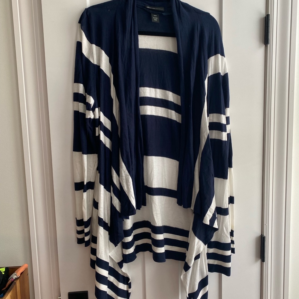 Navy and white Lane Bryant Cardigan